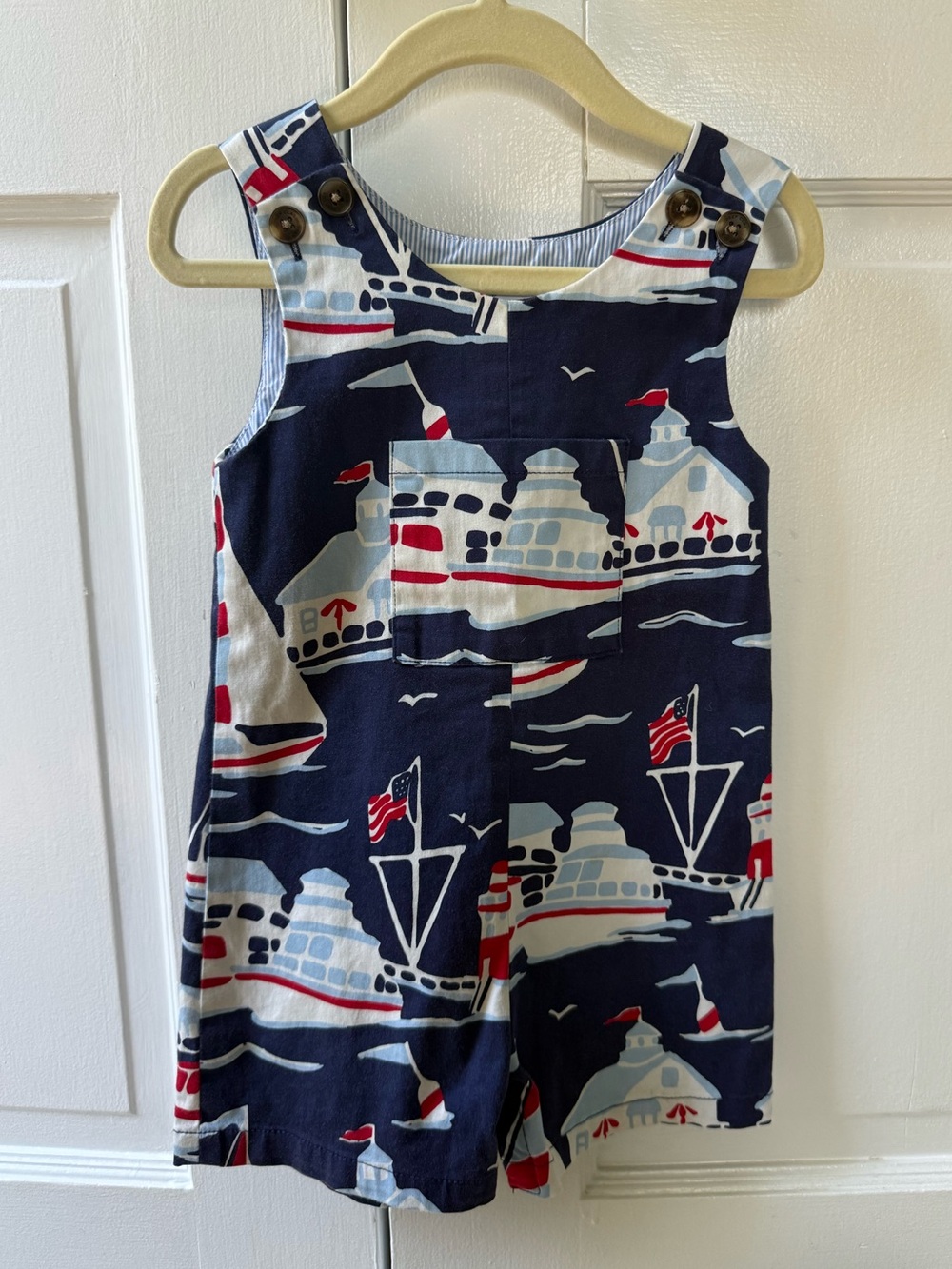 Classic Prep - Navy Romper with Nautical Print - size 24 months
